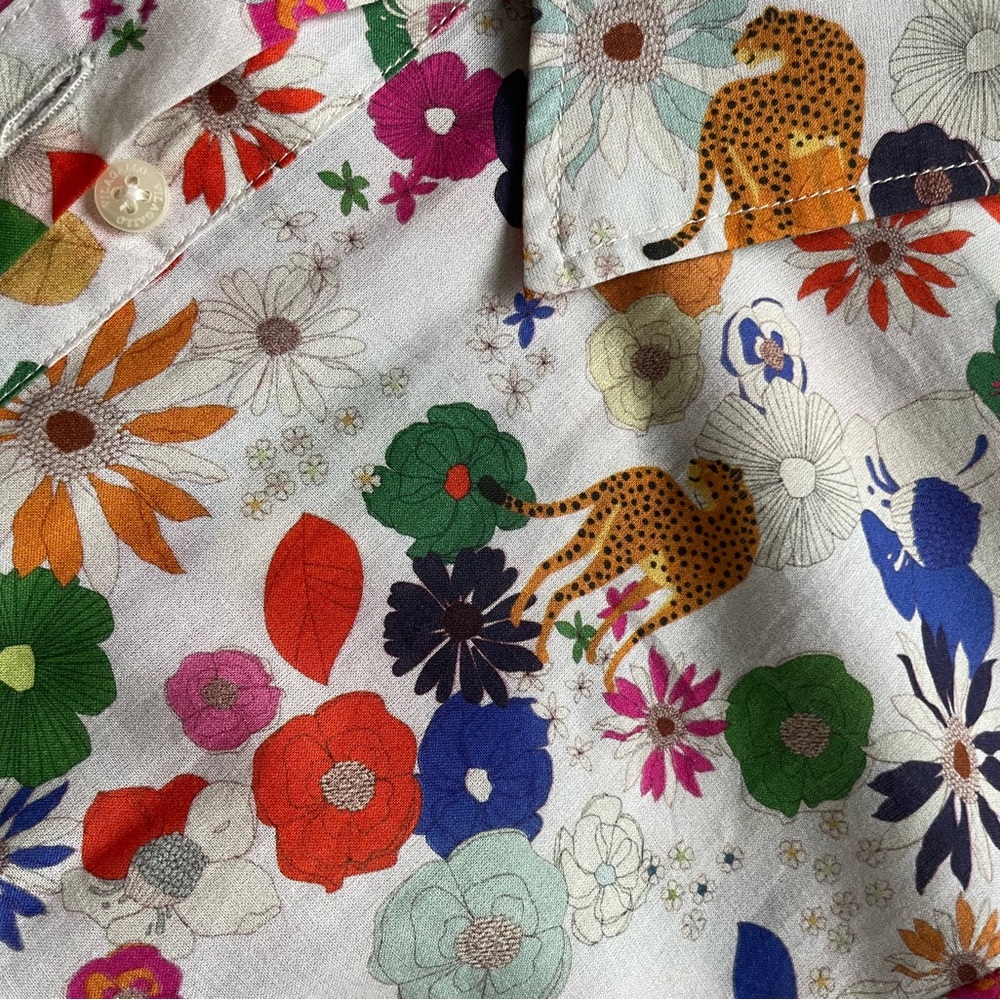 Vilagallo Floral and Animal Print Midi Dress